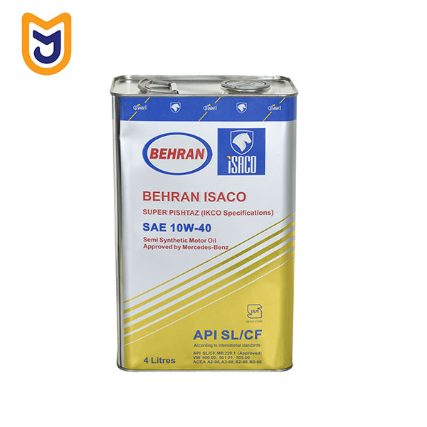 روغن موتور خودرو ایساکو بهران BEHRAN مدل سوپر پیشتاز SAE 10W40 (چهار لیتری)